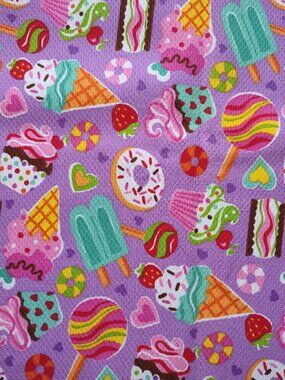 NEW 2.5 Yards Sewing Craft Fabric Textured Cotton Sweet Treats Possibly Vintage